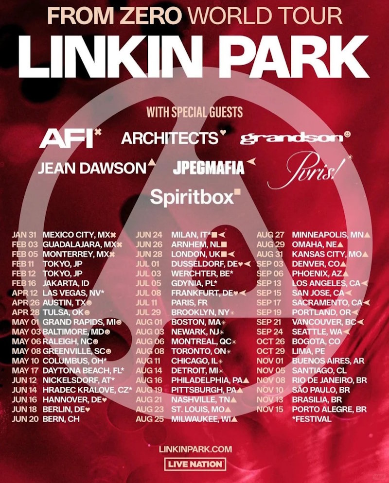 林肯公园Linkin Park【From Zero】欧洲巡演